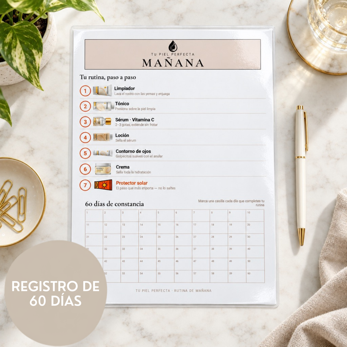 Kit Cuidado Facial BioAqua + Tracker Físico 60 Días | Constancia Garantizada